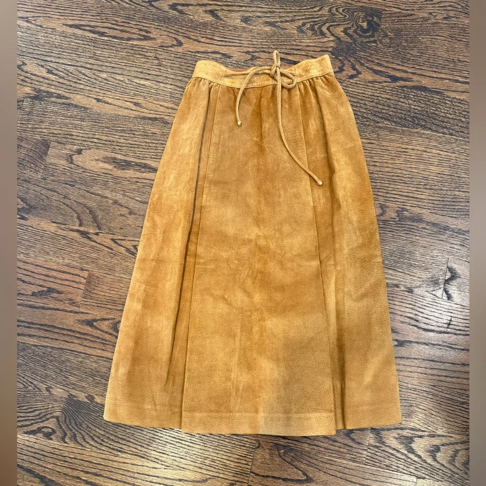 Rare Vintage Gucci Collector Tan Suede Skirt size XXS - Picture 1 of 14